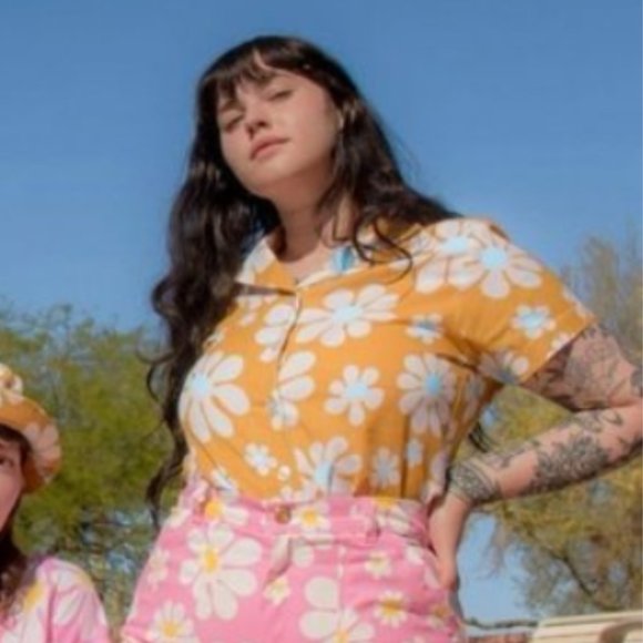 🎯Rare NWOT Big Bud Press "XL Lazy Daisy" Button Up Shirt Top Size Petite Unisex - Picture 3 of 12